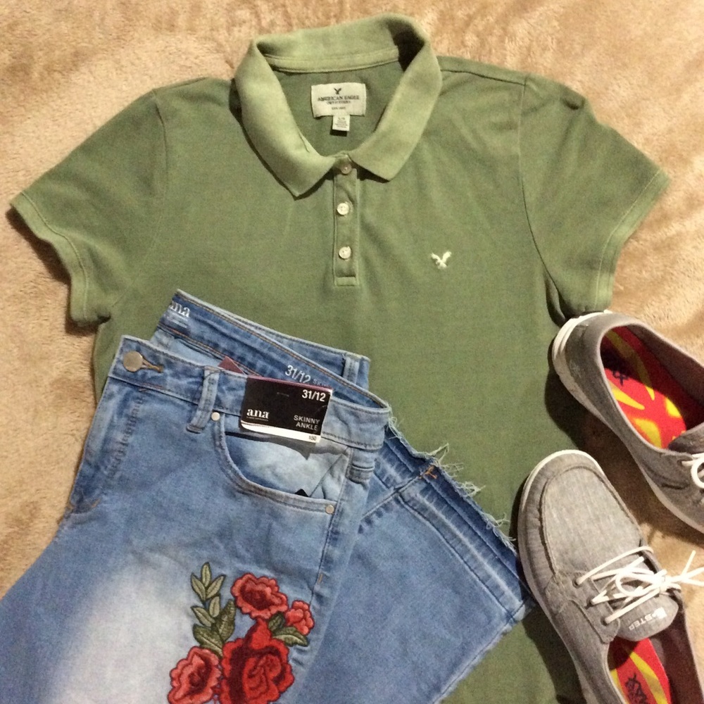 American Eagle Polo Shirt Size Large EUC